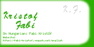 kristof fabi business card